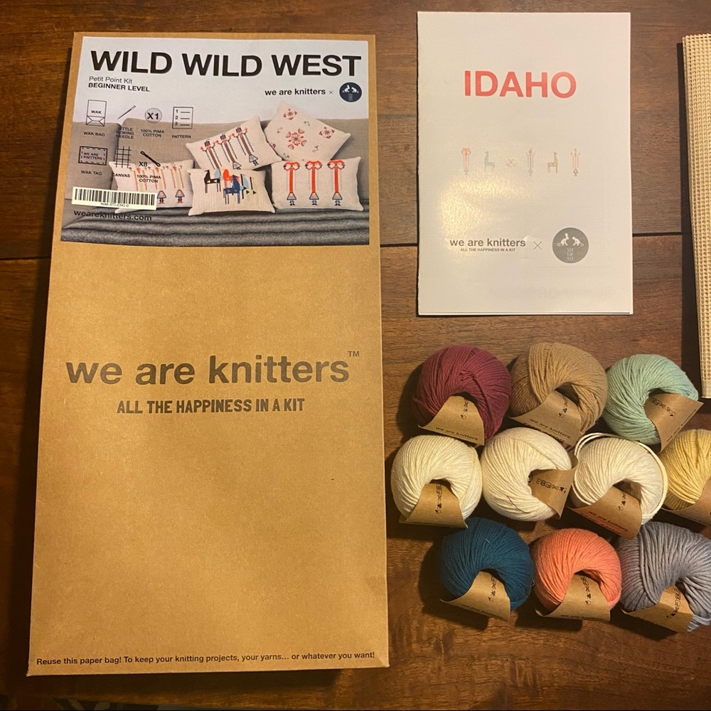 NWT We Are Knitters Petit Point Kit - Idaho Wild Wild West Mini Cotton